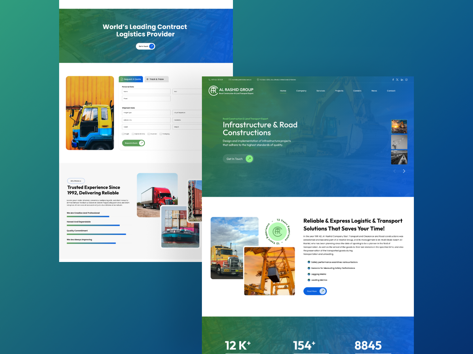 Al Rashid Group — Logistics & Infrastructure Website UI project preview
